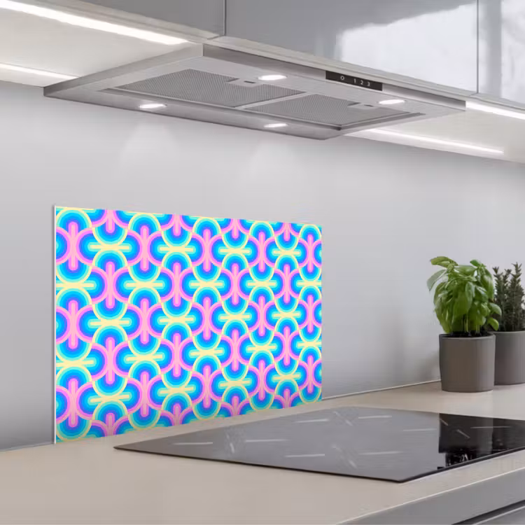 Regenboog - Neon - Kleuren keuken achterwand spatscherm klein 900 -3d_schuin