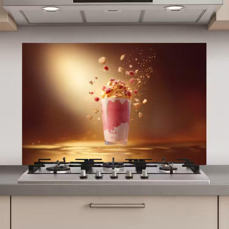 Framboos - Smoothie - Drinken - Roze keuken achterwand spatscherm klein -3d_website