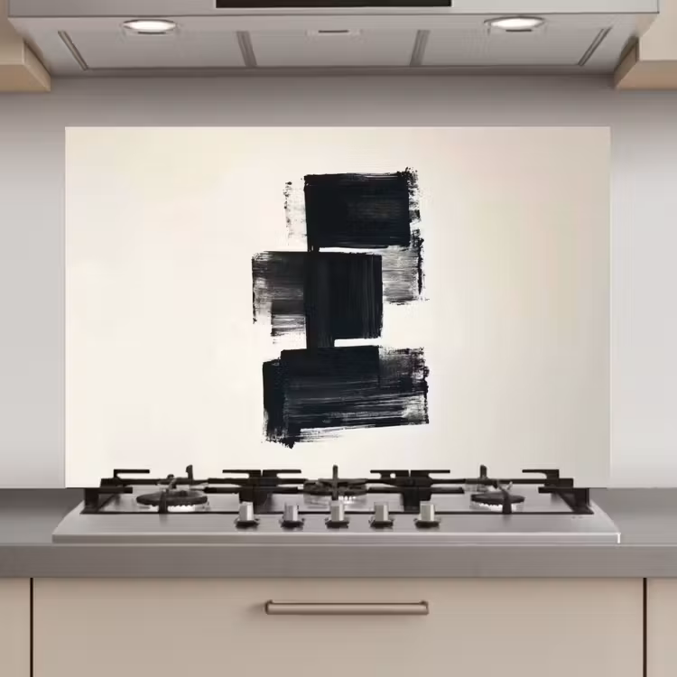 Rechthoeken - Penseelstreken - Abstract - Zwart keuken achterwand spatscherm klein -3d_website