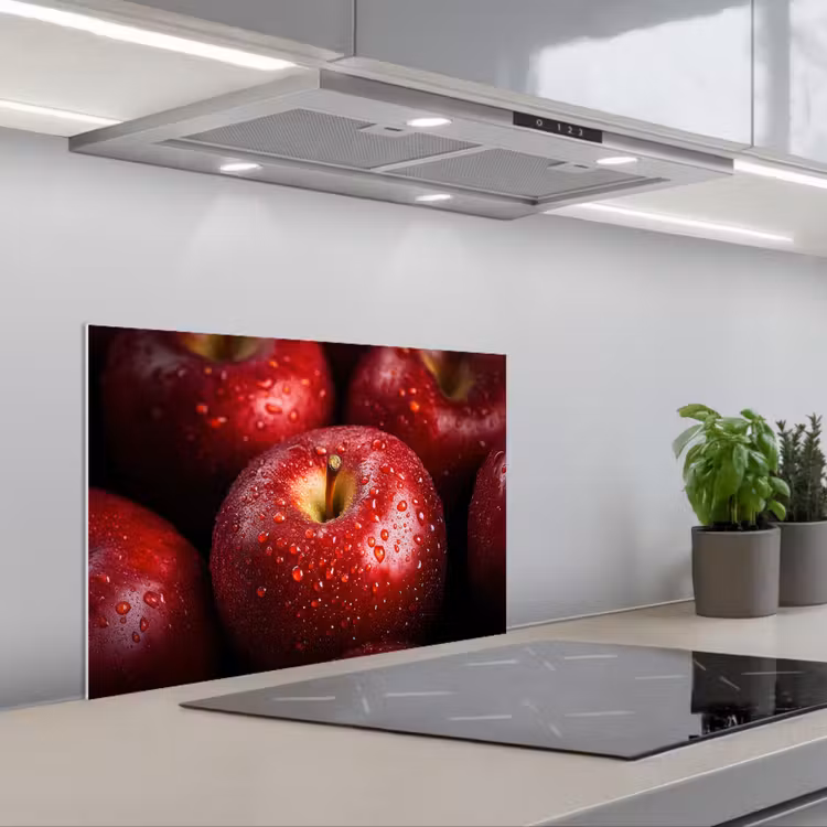 Rood - Appels - Fruit keuken achterwand spatscherm klein -3d_schuin