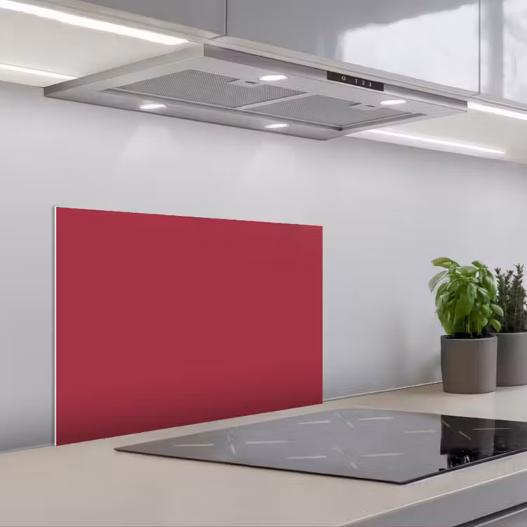 Rood - Effen kleur keuken achterwand spatscherm klein 900 -3d_schuin