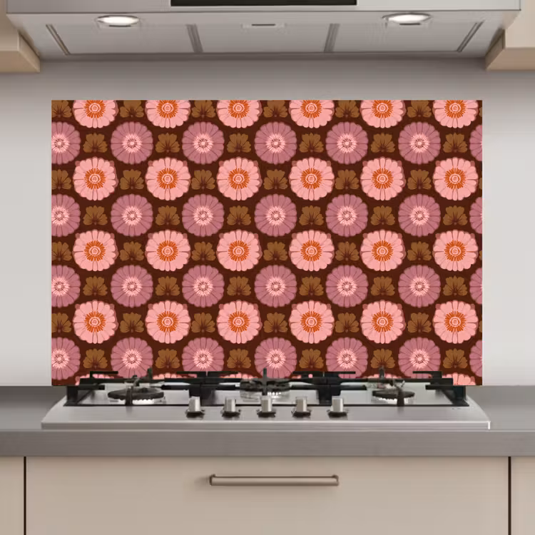 Retro - Madelief - Roze keuken achterwand spatscherm klein 900 -3d_website