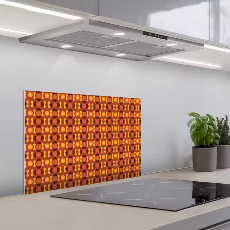 Retro - Disco - Hippie keuken achterwand spatscherm klein 900 -3d_schuin