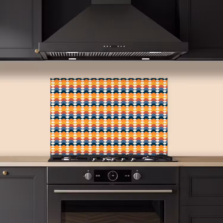 Retro - Disco - Golven keuken achterwand spatscherm klein 900 -sfeer1