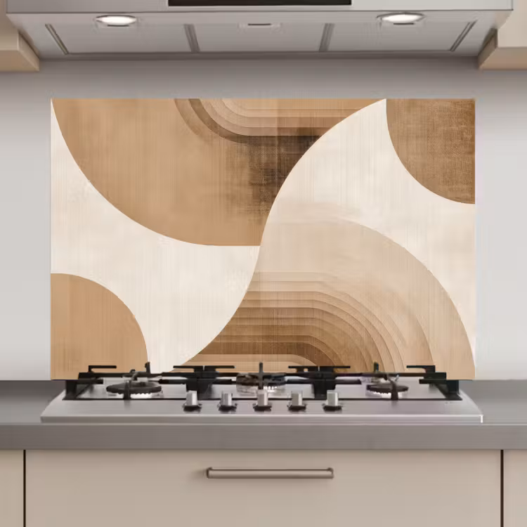 Retro - Geometrische lagen - Aardetinten keuken achterwand spatscherm klein -3d_website
