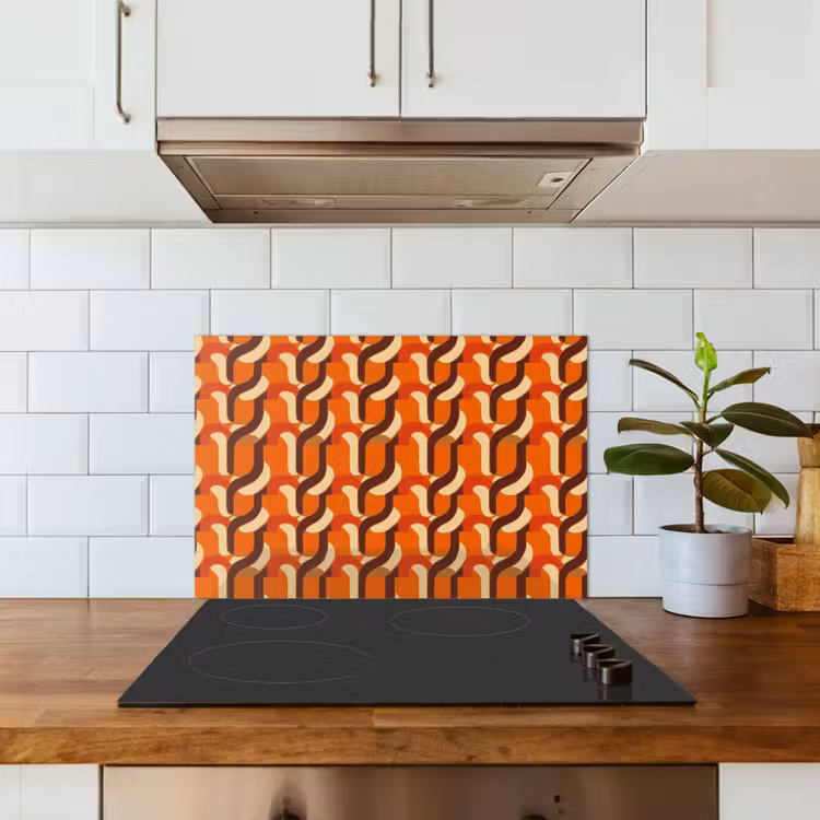 Retro - Modern - Kleurrijk keuken achterwand spatscherm klein 900 -sfeer2