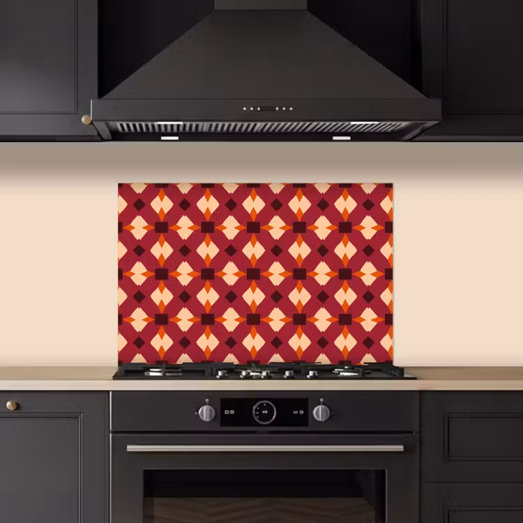 Retro - Patroon - Kleurrijk keuken achterwand spatscherm klein 900 -sfeer1