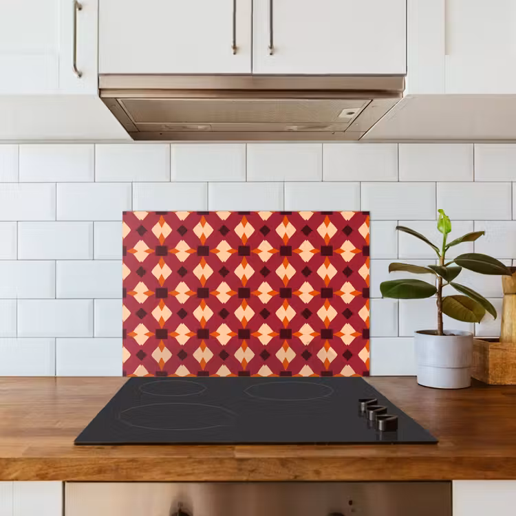 Retro - Patroon - Kleurrijk keuken achterwand spatscherm klein 900 -sfeer2