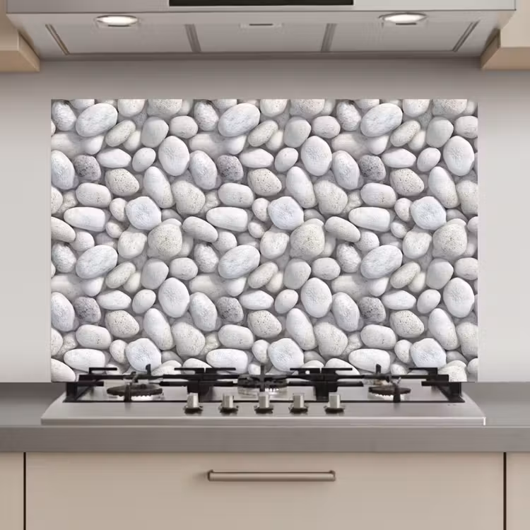 Steentjes - Grijs - Ovaal keuken achterwand spatscherm klein 900 -3d_website