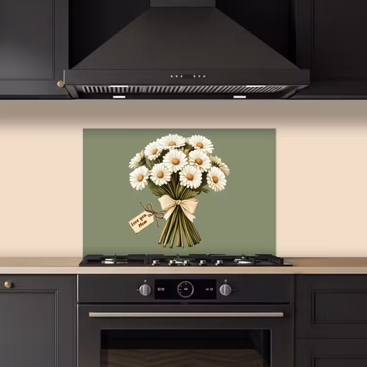 Lint - Boeket - Groen - Quote keuken achterwand spatscherm klein -sfeer1