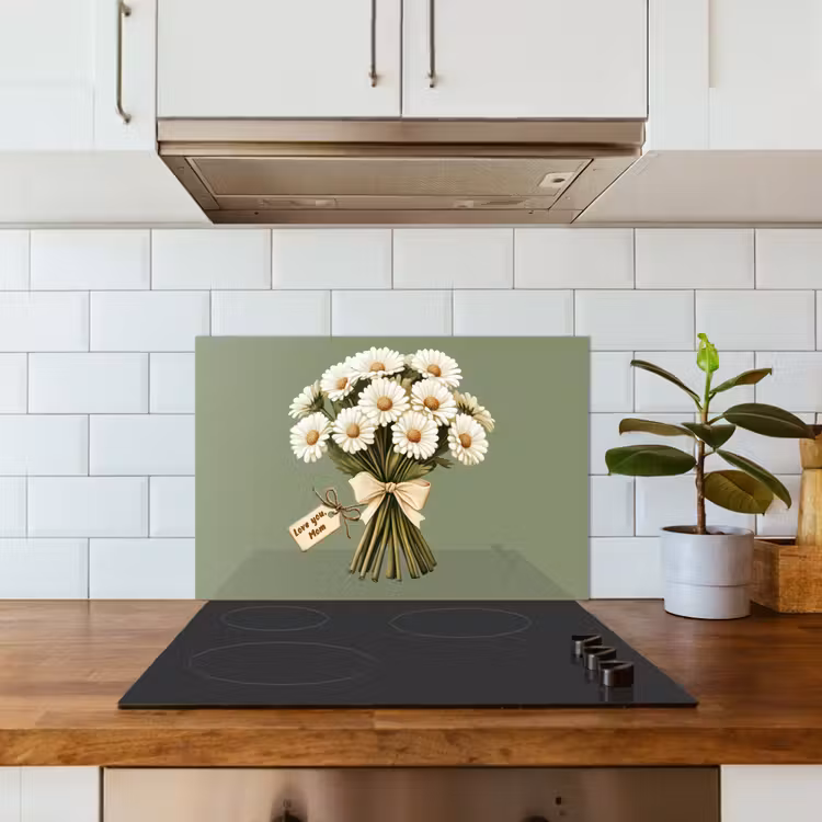 Lint - Boeket - Groen - Quote keuken achterwand spatscherm klein -sfeer2