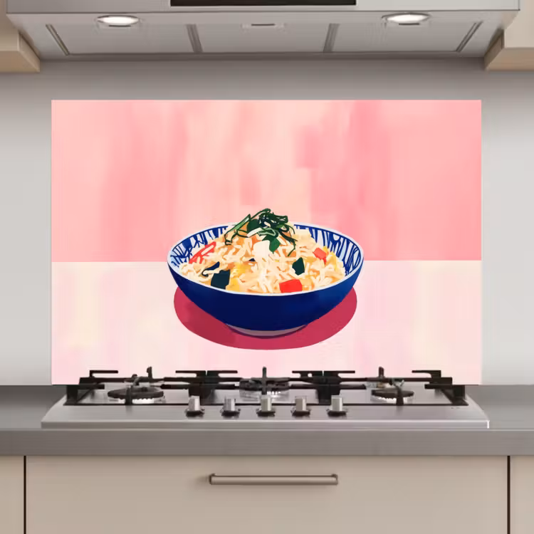 Rijst - Illustratie - Kom - Groente keuken achterwand spatscherm klein -3d_website