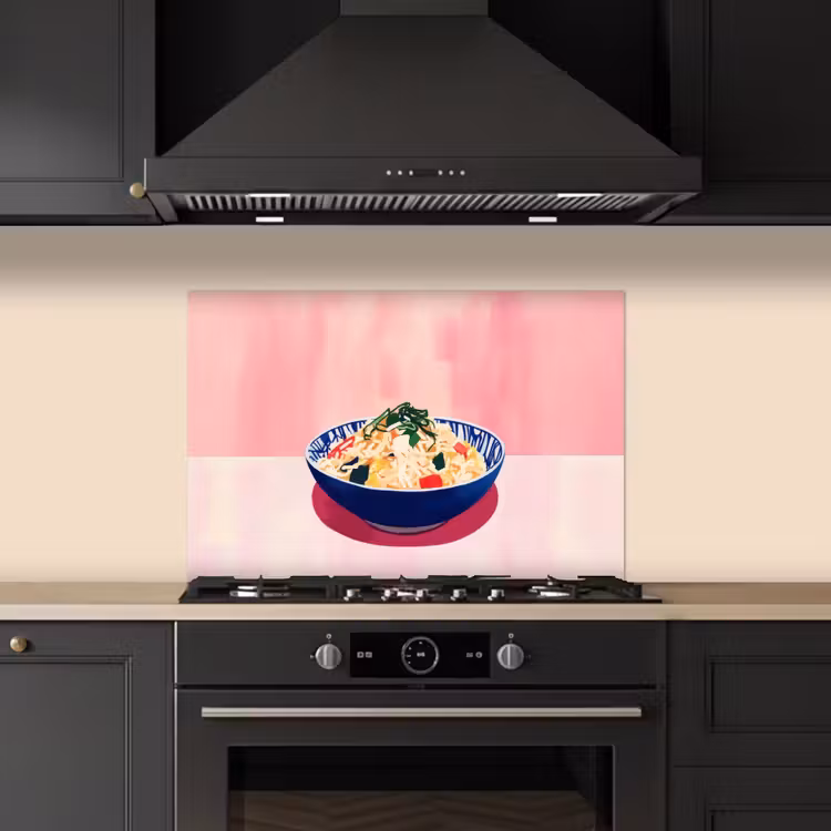Rijst - Illustratie - Kom - Groente keuken achterwand spatscherm klein -sfeer1
