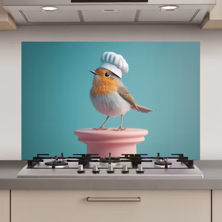 Roodborstje - Vogel - Koksmuts - Sokkel keuken achterwand spatscherm klein -3d_website