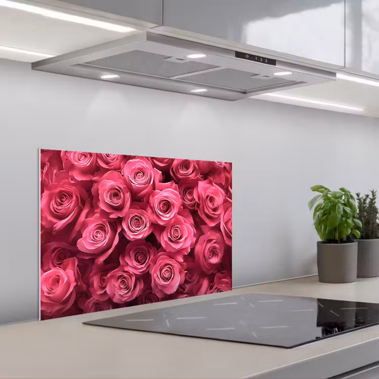 Rozen - Pink - Bloem keuken achterwand spatscherm klein -3d_schuin