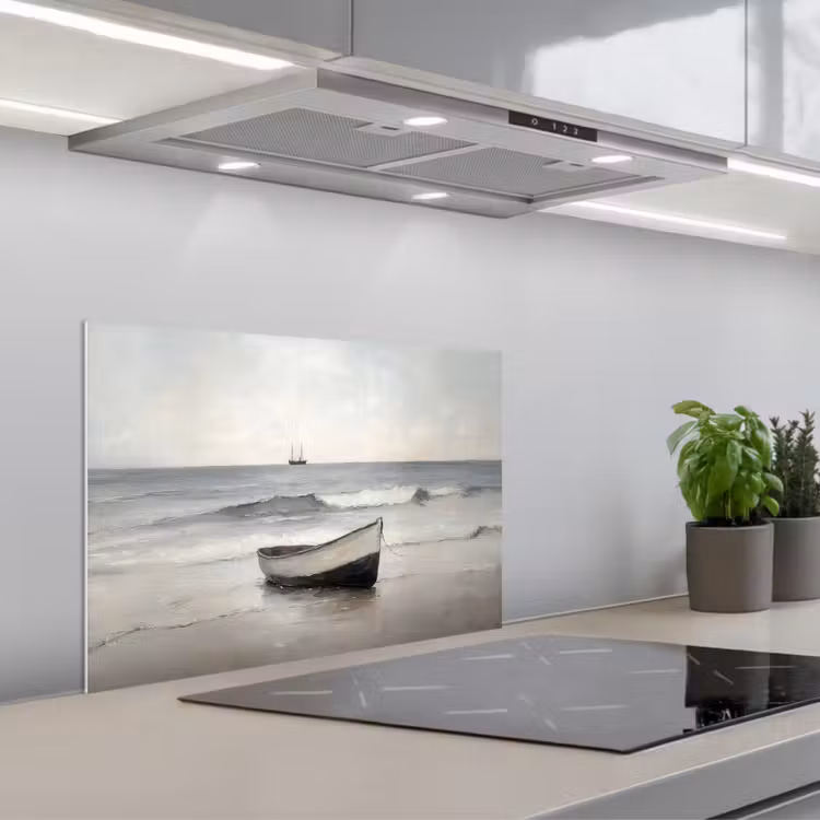 Roeiboot - Zee - Horizon keuken achterwand spatscherm klein -3d_schuin
