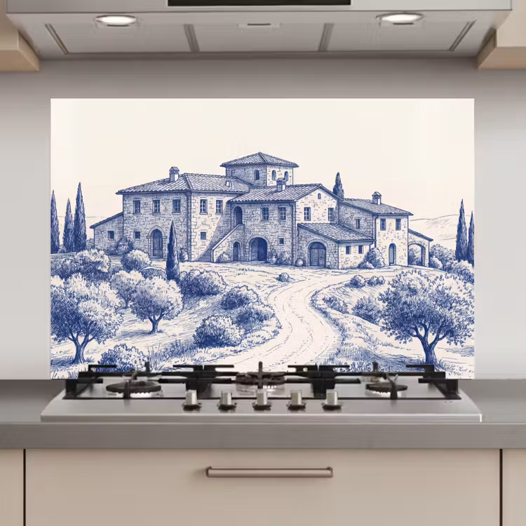 Rustiek - Landgoed - Blauw keuken achterwand spatscherm klein -3d_website