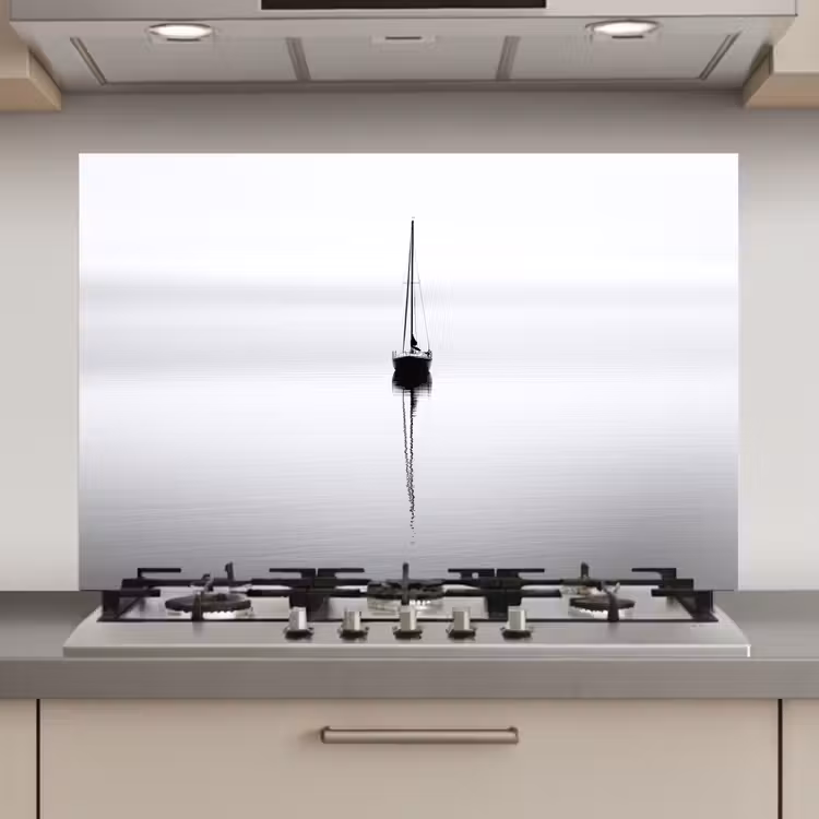 Zeilboot - Zwart - Water - Silhouet keuken achterwand spatscherm klein -3d_website