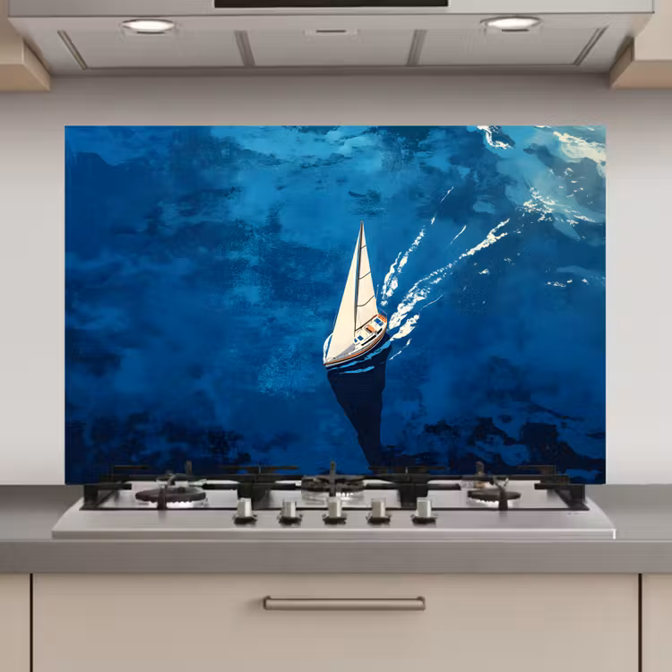 Zeilboot - Water - Abstract - Schaduw keuken achterwand spatscherm klein -3d_website