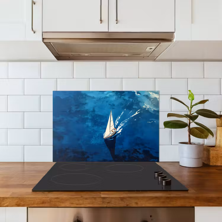 Zeilboot - Water - Abstract - Schaduw keuken achterwand spatscherm klein -sfeer2