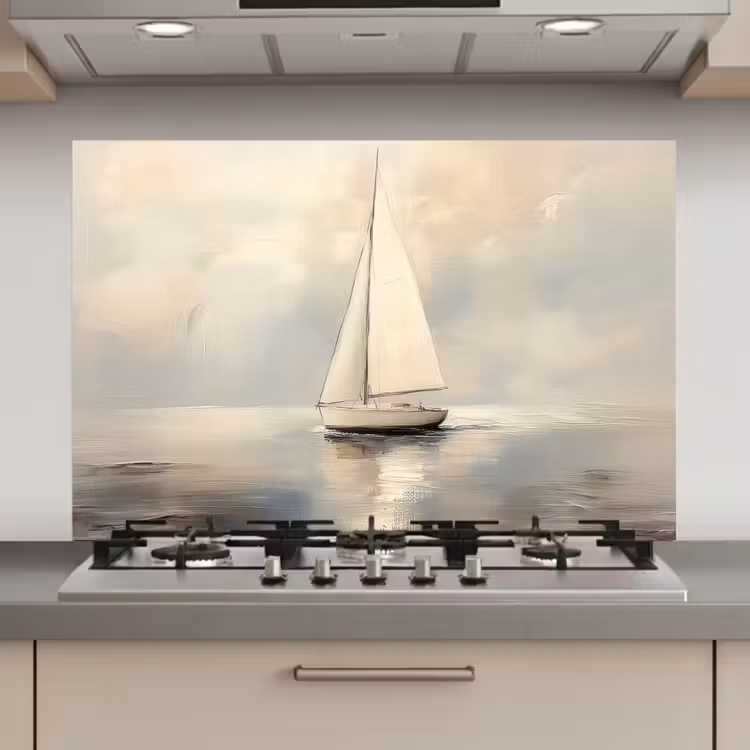 Zeilschip - Zee - Bewolkt keuken achterwand spatscherm klein -3d_website