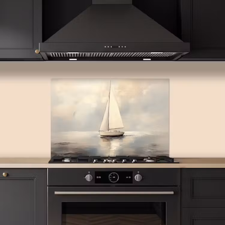 Zeilschip - Zee - Bewolkt keuken achterwand spatscherm klein -sfeer1