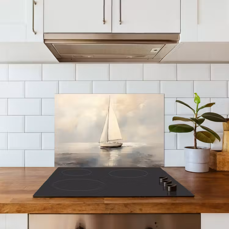 Zeilschip - Zee - Bewolkt keuken achterwand spatscherm klein -sfeer2