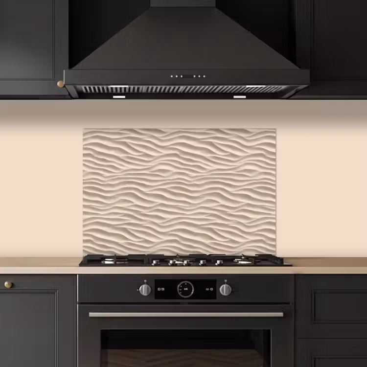 Zand - Golven - Beige keuken achterwand spatscherm klein 900 -sfeer1