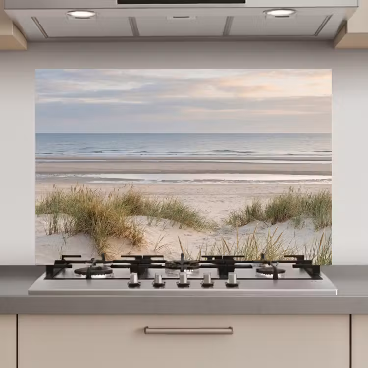Zandstrand - Bewolkt - Duinen keuken achterwand spatscherm klein -3d_website