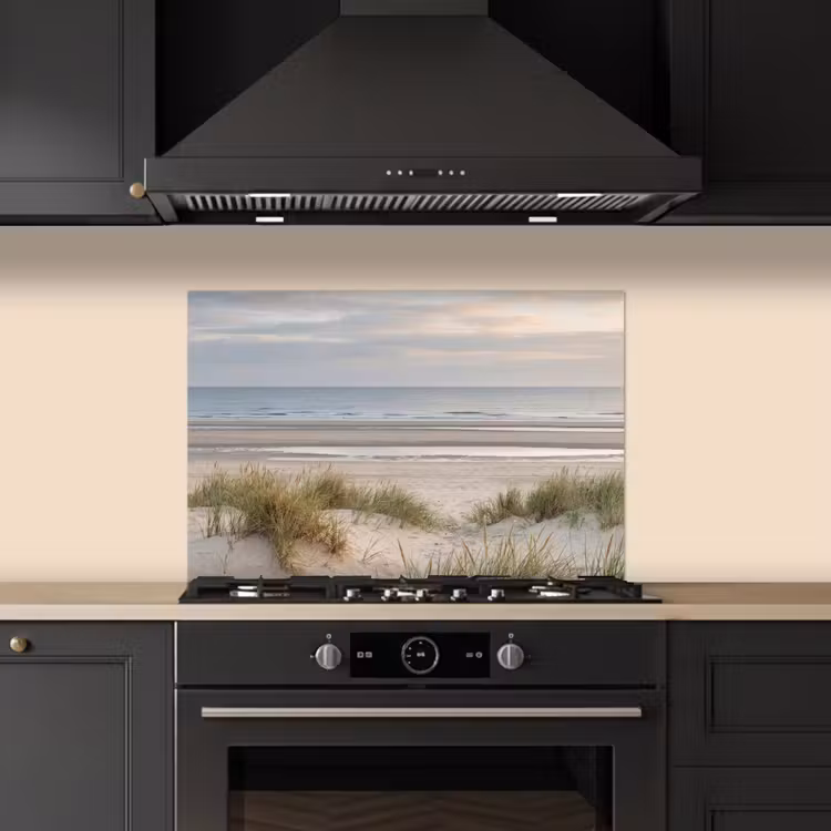 Zandstrand - Bewolkt - Duinen keuken achterwand spatscherm klein -sfeer1