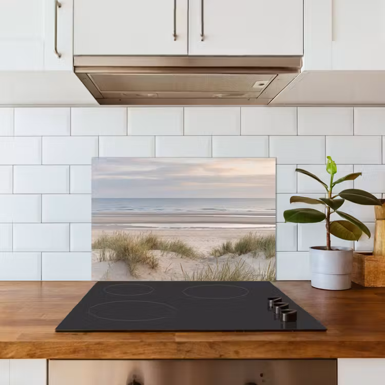 Zandstrand - Bewolkt - Duinen keuken achterwand spatscherm klein -sfeer2
