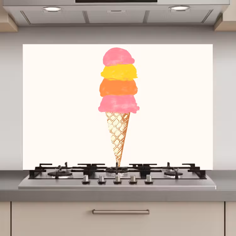 Schepijs - Hoorntje - Illustratie - Minimalistisch keuken achterwand spatscherm klein -3d_website