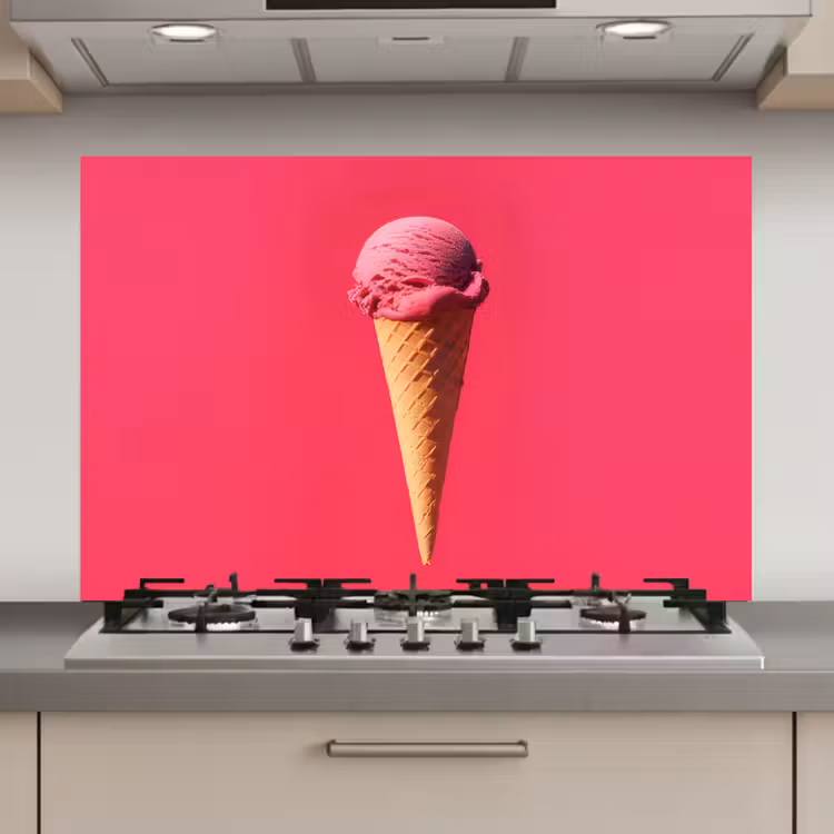 Schepijs - Roze - Hoorntje keuken achterwand spatscherm klein -3d_website
