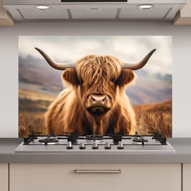 Schotse hooglander - Landschap - Dier keuken achterwand spatscherm klein -3d_website