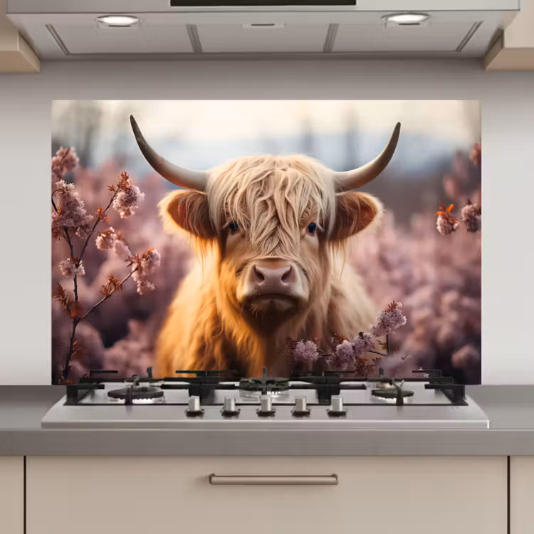 Schotse hooglander - Lente - Hooglanden keuken achterwand spatscherm klein -3d_website