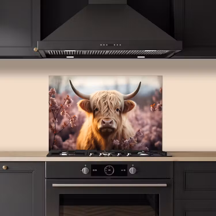 Schotse hooglander - Lente - Hooglanden keuken achterwand spatscherm klein -sfeer1