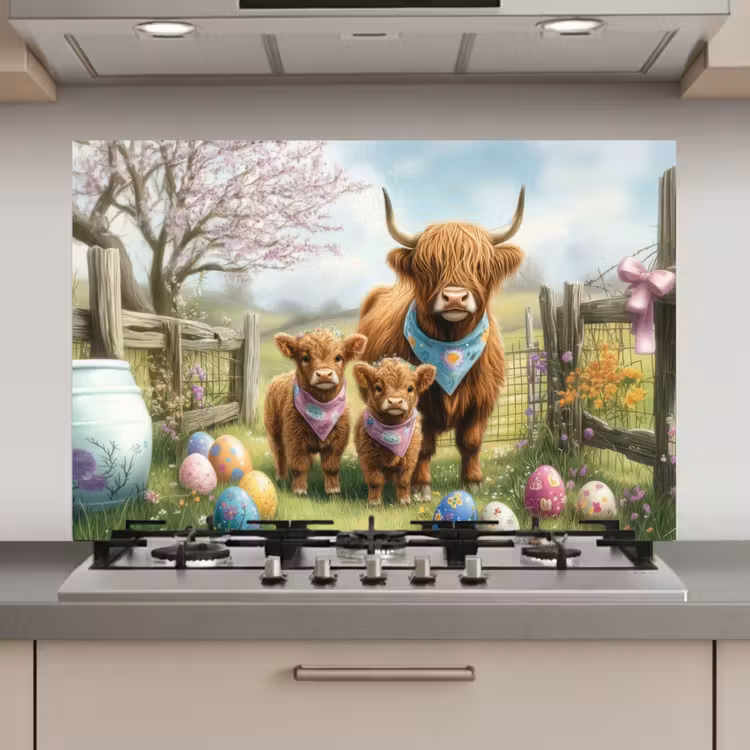 Schotsehooglanders - Paaseieren - Lente keuken achterwand spatscherm klein -3d_website