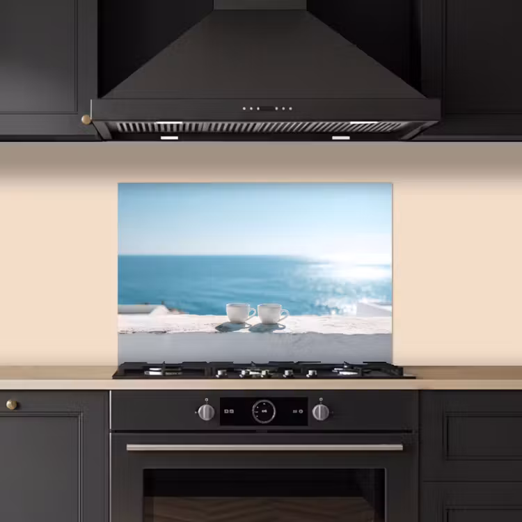 Zee - Koffiekopjes - Zomers keuken achterwand spatscherm klein -sfeer1
