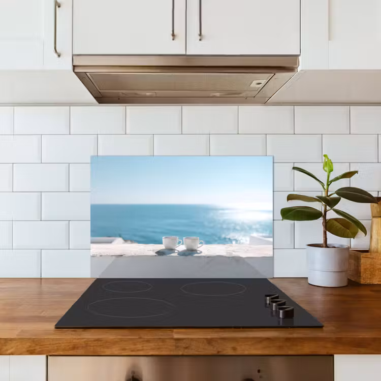 Zee - Koffiekopjes - Zomers keuken achterwand spatscherm klein -sfeer2
