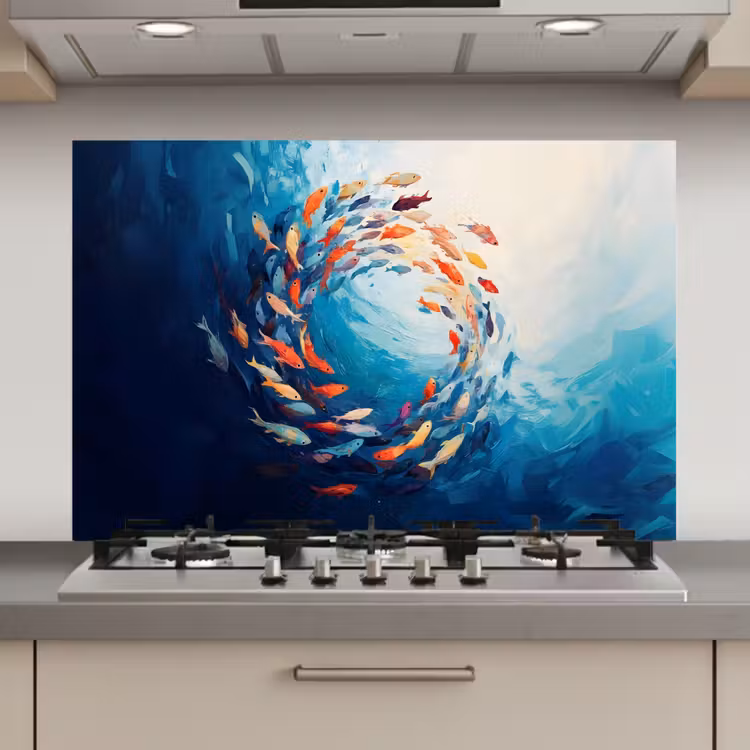 Zee - Vissen - Kleurrijk - Dynamisch keuken achterwand spatscherm klein -3d_website
