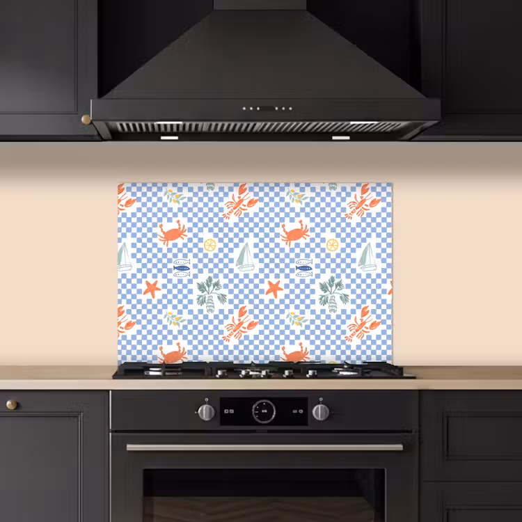 Zee - Sfeer - Zeilboot - Blauw keuken achterwand spatscherm klein 900 -sfeer1