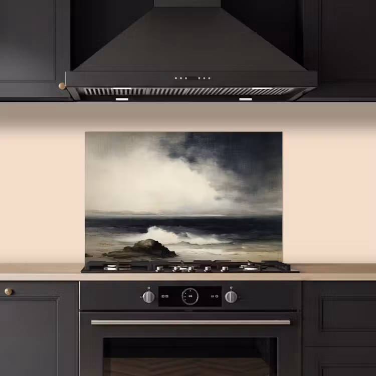 Zee - Rotsen - Storm keuken achterwand spatscherm klein -sfeer1