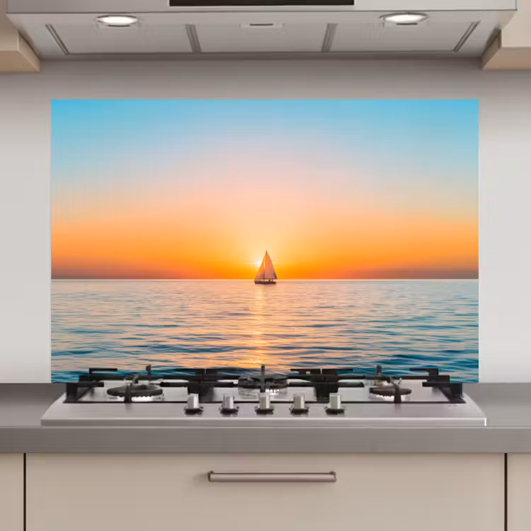 Zee - Zeilboot - Zonsondergang keuken achterwand spatscherm klein -3d_website