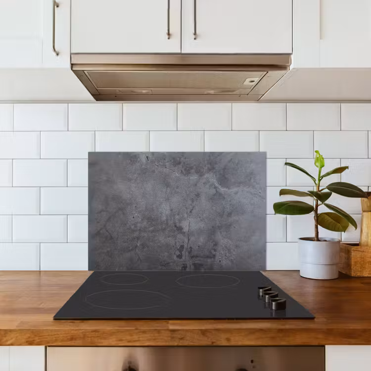 Schaduwspel op Beton keuken achterwand spatscherm klein -sfeer2
