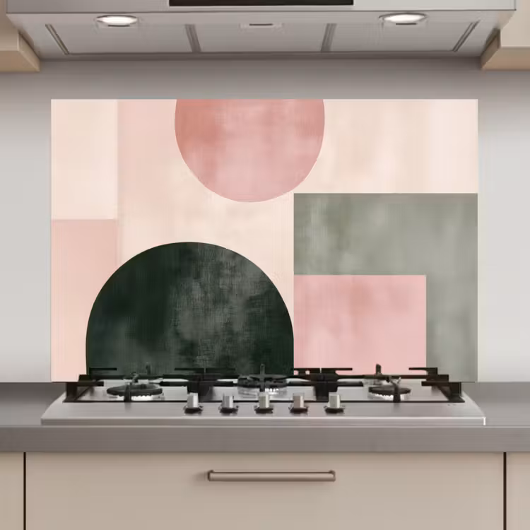 Vormen - Abstract - Cirkel - Zwart keuken achterwand spatscherm klein -3d_website