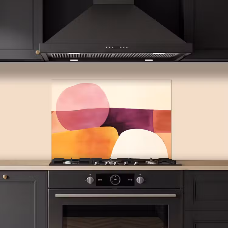 Vormen - Abstract - Kleurrijk keuken achterwand spatscherm klein -sfeer1