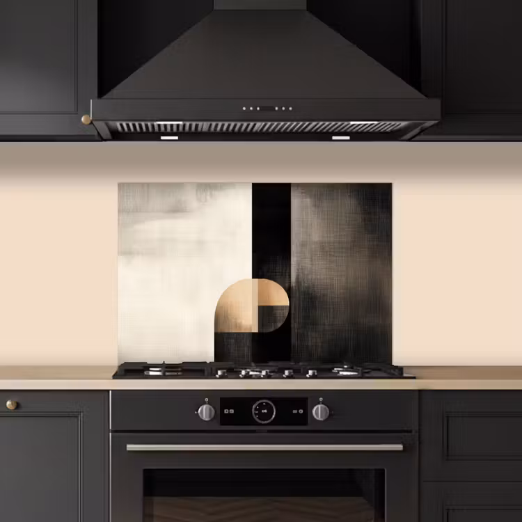 Vormen - Modern - Zwart keuken achterwand spatscherm klein -sfeer1