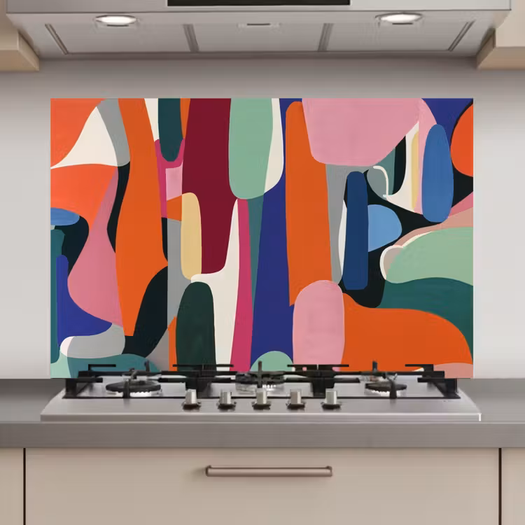 Vormen - Ritmisch - Kleuren - Abstract keuken achterwand spatscherm klein -3d_website