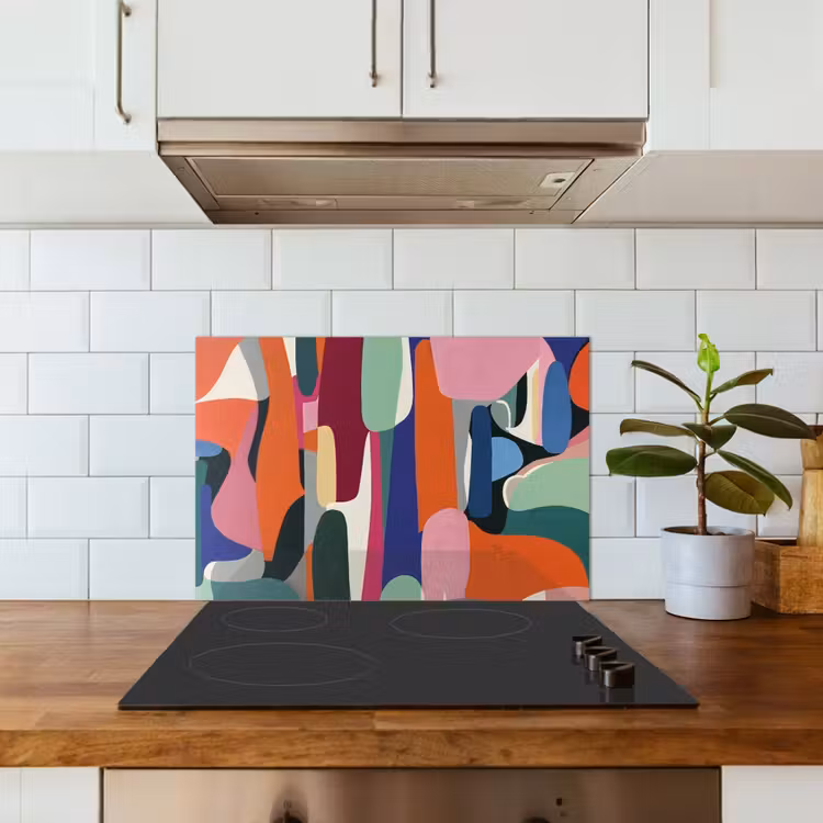 Vormen - Ritmisch - Kleuren - Abstract keuken achterwand spatscherm klein -sfeer2