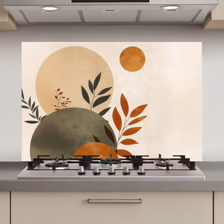 Vormen - Rond - Bladeren - Beige keuken achterwand spatscherm klein -3d_website